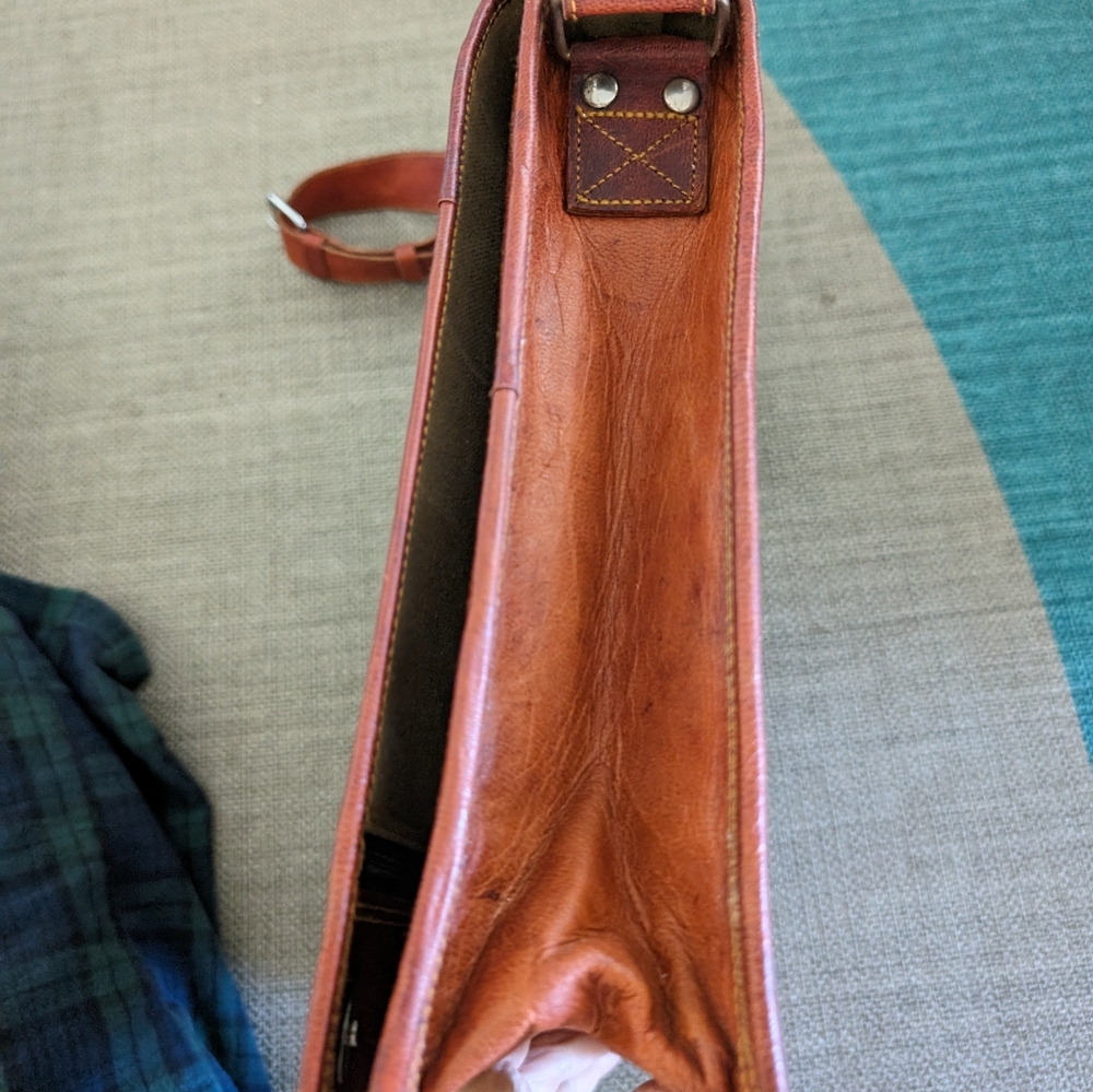 Thick leather soft briefcase 15" x 12".
